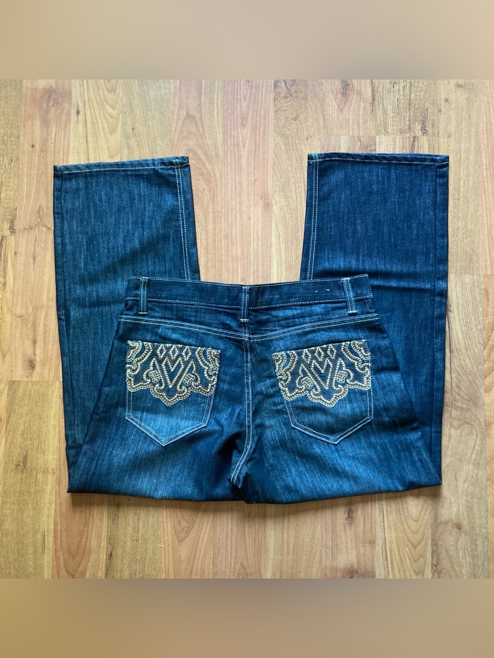 VTG Y2K Avirex Dark Wash Distress Straight baggy Loose Fit Mens 36x30 Jeans